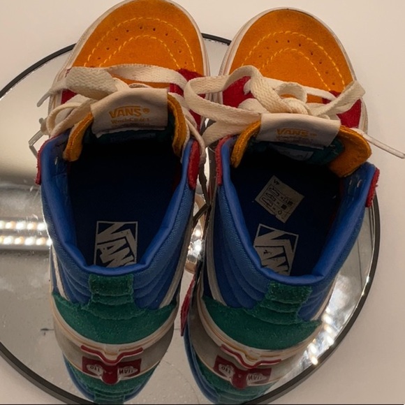 Vans Blue and Red High-Top Sneakers - Picture 3 of 6